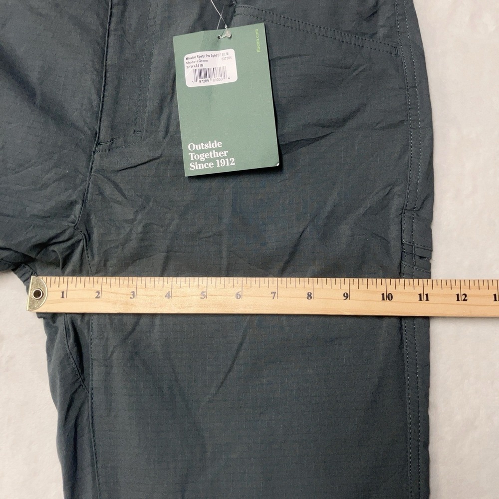 NWT LL Bean Mountainside Ripstop 5-Pocket Pants Men 32x34 Fit 34x34 Green 527384 - Picture 11 of 11